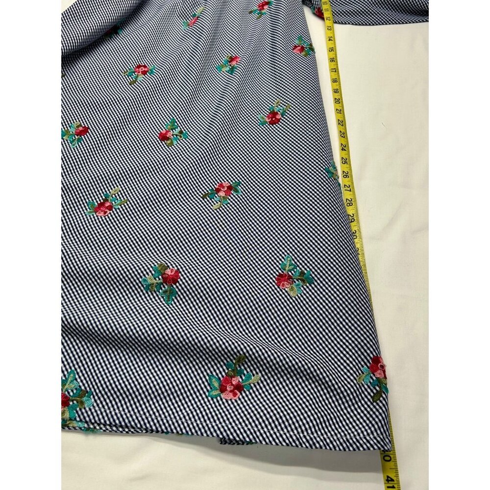 Anne Klein Gingham Floral Embroidered Maxi Dress Women's 6 - Picture 13 of 15